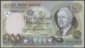 Allied Irish Banks, £100, 1 December 1988, serial number TN297219, Scanlan signature, very small corner fold at top...