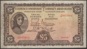 Currency Commission, Irish Free State, £5, 10 September 1928, serial number T/06 087084, Brennan and McElligott...