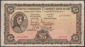 Currency Commission, Irish Free State, £5, 23 October 1928, serial number T/08 051905, Brennan and McElligott...