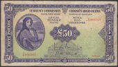 Currency Commission, Irish Free State, £50, 10 September 1928, serial number Y/01 003767, Brennan and McElligott...