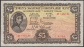 Currency Commission, Irish Free State, £5, 6 December 1934, serial number 19T 085630, Brennan and McElligott...