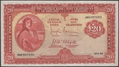 Central Bank of Ireland, £20, 30 January 1952, serial number 06X 037633, Brennan and McElligott signatures, a...