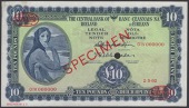 Central Bank of Ireland, specimen £10, 2 March 2002 (fictitious date), serial number 01V 000000, Muimhneachain and...