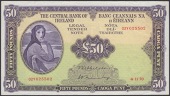 Central Bank of Ireland, £50, 4 November 1970, serial number 02Y 025502, Whitaker and Murray signatures, original...