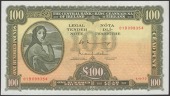 Central Bank of Ireland, £100, 4 April 1977, serial number 01B 098354, Murray and O’Murchu signatures, original...