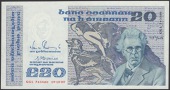 Central Bank of Ireland, £20, 19 October 1989, serial number GGL 743560, Doyle and Cromien signature,...