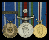 Three: Craftsman R. D. Jones, Royal Electrical and Mechanical Engineers

N.A.T.O. Medal 1994, 1 clasp, Former...