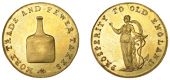 NORFOLK, Norwich, Richard Dinmore & Son, gilt Proof Halfpenny, bottle, rev. figure of Hope standing, edge plain,...
