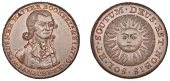 OXFORDSHIRE, Banbury, William Rusher, Halfpenny, bust three-quarters right, rev. sun, edge payable at banbury oxford...