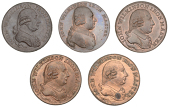 SHROPSHIRE, Willey and Snedshill, John Wilkinson, Halfpence (5), 1791 (3), 12.57g/12h, 12.36g/12h, 12.08g/12h (all...