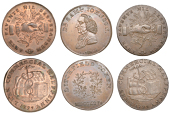 STAFFORDSHIRE, Leek, Phillips & Ford, Kempson's Halfpence, 1793 (2), 12.26g/12h (DH 13), 9.93g/6h (DH 13a);...
