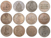 SUSSEX, Brighton, Lutwyche’s Brighton Camp Halfpenny, 1794, 9.65g/6h (DH 2); Chichester, John Chaldecott [and...