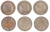 ANGLESEY, Amlwch, Parys Mine Co, Pennies, 1787 (3), all curved 7s in date, 26.41g/6h (DH 11), 28.35g/12h (DH 19),...