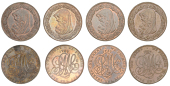 ANGLESEY, Amlwch, Parys Mine Co, Pennies, 1787 (4), all curved 7s in date, 29.05g/12h, 28.62g/12h (both DH 42),...