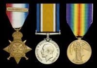 Three: Acting Corporal J. A. Thrower, 7th Dragoon Guards

1914 Star, with copy clasp (3878 Pte. J. A. Thrower 7/D....