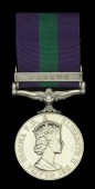 General Service 1918-62, 1 clasp, Malaya, E.II.R. (22287531 Pte. W. J. McAuley. R.E.M.E.) in named card box of...