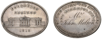 YORKSHIRE, York, oval silver Attorney’s Medal of Admission, 1813, by Younge & Deakin, frontal elevation of the Law...