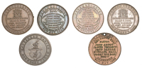 Co DURHAM, Gateshead, boundary tokens (6), 1824, copper, 32mm, 14.80g (Gardiner p.22; W 2695; D & W 302/18), 1836,...