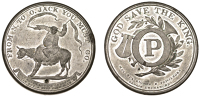 LONDON, Covent Garden, Theatre Royal, Second Theatre, O.P. [Old Price] Riots, 1809, white metal, unsigned [perhaps...