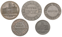 LANCASHIRE, Liverpool, Liverpool Theatre, uniface copper, upper box, 35mm, 13.42g (W 56; D & W 7/67), Royal...