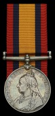 Queen’s South Africa 1899-1902, no clasp (Lieut: O. Baron, Vol: Coy. Lanc: Fus:) impressed naming, dark toned,...