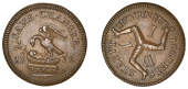 Isle of Man Coins, James Stanley, Second issue, Pattern Penny, 1732, unsigned [by S. Dyall?], in copper, eagle and...