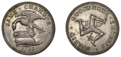 Isle of Man Coins, James Stanley, Second issue, Proof Halfpenny, 1733, in silver, interior of cap of Maintenance...