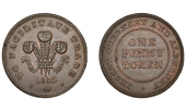 Jersey Tokens, Jersey, Guernsey and Alderney, Penny, 1813, edge grained right, 17.71g/6h (McCammon T6i; Prid. 62; W...