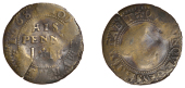 Isle of Man Tokens, Douglas, John Murrey, Penny, 1668, 1.55g/6h (N 6365; BW. 1). Edge crack, mediocre but mostly...