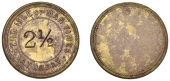Isle of Man Tokens, Douglas, Isle of Man Times, brass, legend around 2 1/2 [dozen], rev. blank, edge grained, 32mm,...