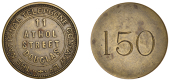 Isle of Man Tokens, Douglas, National Telephone Co Ltd, uniface brass Subscribers’ ticket, c. 1900, legend, back...