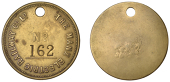 Isle of Man Tokens, Manx Electric Railway Co Ltd, uniface brass, c. 1902, legend, stamped 162, 36mm, 10.59g (Quarmby...