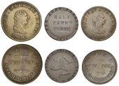 Isle of Man Tokens, Douglas, John McTurk, Penny and Halfpenny, 1830 (Prid. 55, 61; W 2085, 2090); Ramsey, William...