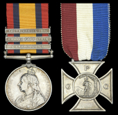Queen’s South Africa 1899-1902, 3 clasps, Cape Colony, Orange Free State, South Africa 1901, unofficial rivets...
