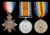 Three: Able Seaman J. A. V. Bush, H.M.S. Royal Oak, Royal Navy

1914-15 Star (J.9488. J. A. V. Bush A.B. R.N.);...