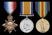 Three: Leading Stoker H. George, H.M.S. Conqueror, Royal Navy

1914-15 Star (K.19215 H. George, Sto. 1. R.N.);...