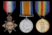 Three: Leading Stoker W. H. Hare, H.M.S. Blanche, Royal Navy

1914-15 Star (K.21117, W. H. Hare, Sto. 1., R.N.);...