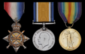 Three: Chief Petty Officer Writer R. C. O’Mahoney, H.M.S. Tiger, Royal Navy

1914-15 Star (M.8253, R. C. Mahoney...