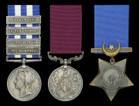 Three: Troop Sergeant-Major Charles Harris, 19th Hussars

Egypt and Sudan 1882-89, dated reverse, 4 clasps,...