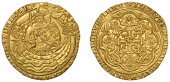 Edward III (1327-1377), Pre-Treaty period, Noble, series F, mm. crown, e/dward dei gra rex aiigl fraiic dhy/b,...