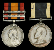 Pair: Orderly J. H. Hargreaves, St. John Ambulance Brigade

Queen’s South Africa 1899-1902, 2 clasps, Cape...