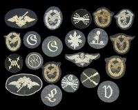 German Second World War Luftwaffe Trade Patches.
Comprising Luftwaffe flak nco trade patch, hand embroidered in...