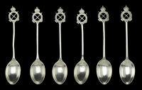 Kolar Gold Field Battalion Mess Spoons 1903-47.
A set of six Indian silvered mess spoons, all with silver and...