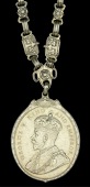 King’s Medal for Native Chiefs, G.V.R., 1st ‘small bust’ issue, 2nd Class, silver neck badge, complete with...