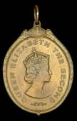 Badge of the Certificate of Honour, for Bechuanaland Protectorate, E.II.R., large oval bronze neck badge, 68mm x...