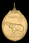 Badge of the Certificate of Honour, for Gambia, G.VI.R., 2nd type, ‘King George the Sixth’, large oval bronze...