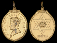 Badge of the Certificate of Honour, for Kenya, G.VI.R., 2nd type, ‘King George the Sixth’, large oval bronze...