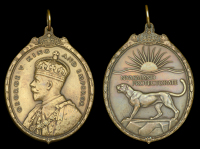 Badge of the Certificate of Honour, for Nyasaland Protectorate, G.V.R., large bust, large oval bronze neck badge,...