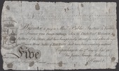 A Skit Note sold at 377 Strand, London, for Justice, Revenge, Millions & Self, 5 Danish Skillings, Copenhagen, 7...