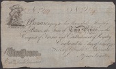 A Skit Note by an unknown printer, for Self Grumble & Bearmuch, 2 Pence, 1 August 1795, serial number added by hand...